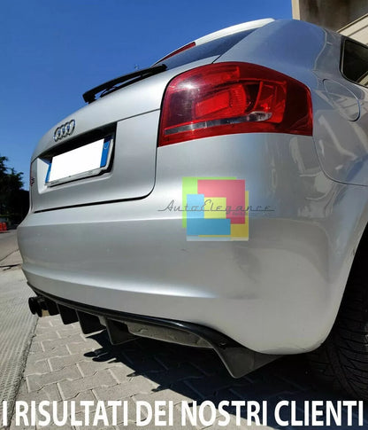 🔥⭐DIFFUSORE PER AUDI A3 S3 8P 08-12 SOTTO PARAURTI RS3  NERO LUCIDO ABS⭐🔥