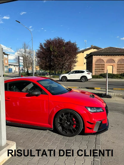 0886⭐SPLITTER ANTERIORE PER AUDI TT MK3 2015+ ADATTO A PARAURTI RS NERO LUCIDO⭐