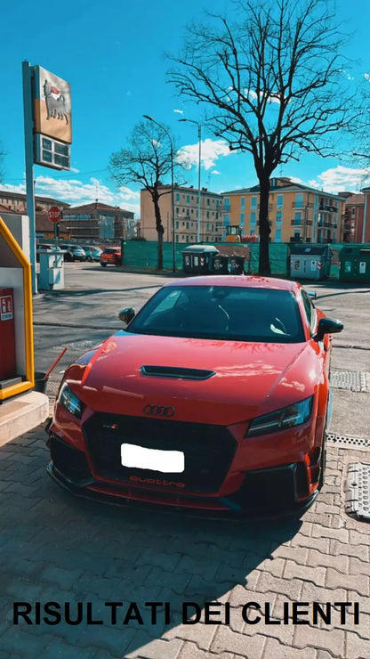 0886⭐SPLITTER ANTERIORE PER AUDI TT MK3 2015+ ADATTO A PARAURTI RS NERO LUCIDO⭐