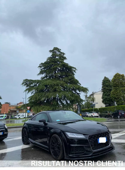0886⭐SPLITTER ANTERIORE PER AUDI TT MK3 2015+ ADATTO A PARAURTI RS NERO LUCIDO⭐