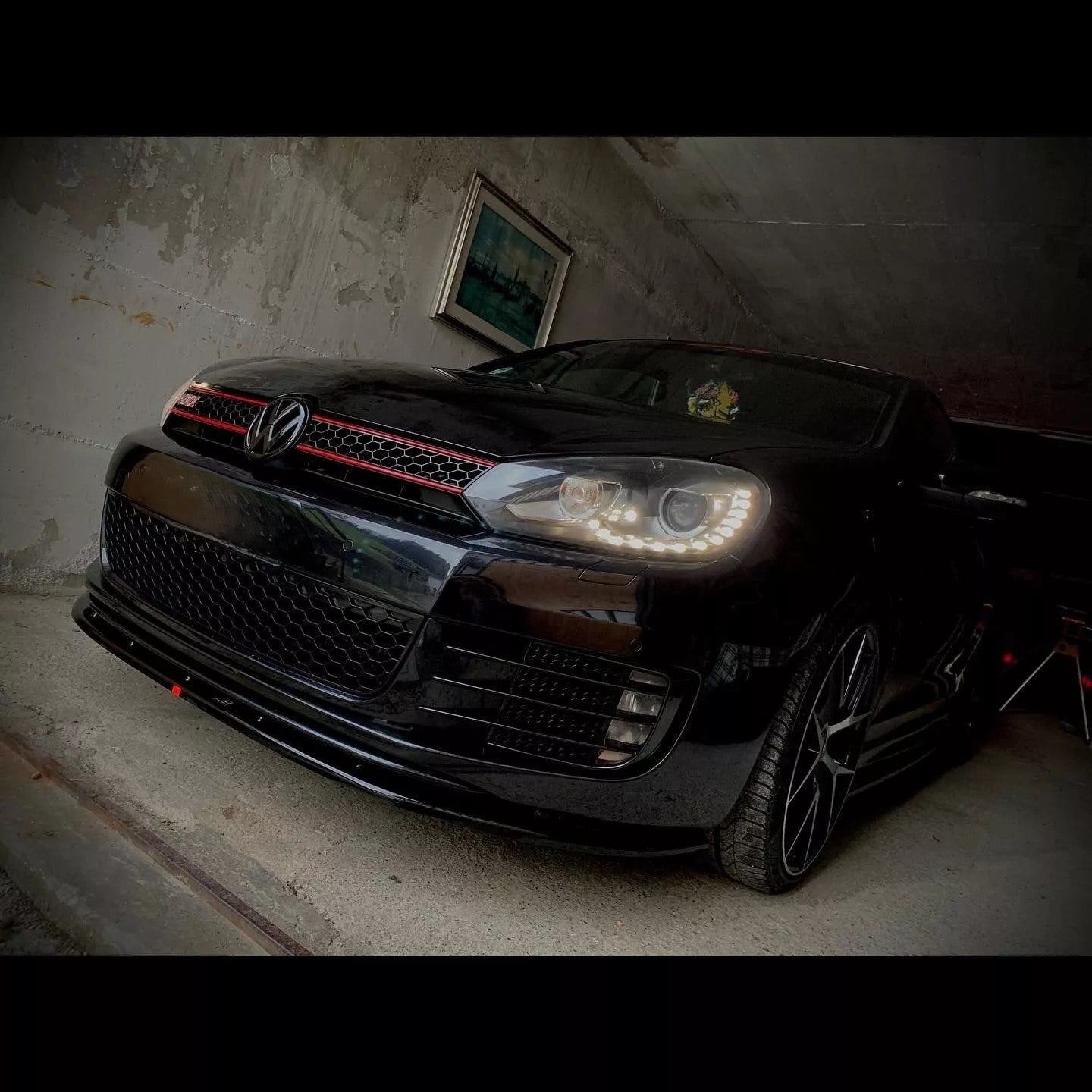 0248 🔥VW GOLF 6 VI GTI SPLITTER SOTTO PARAURTI ANTERIORE NERO LUCIDO🔥