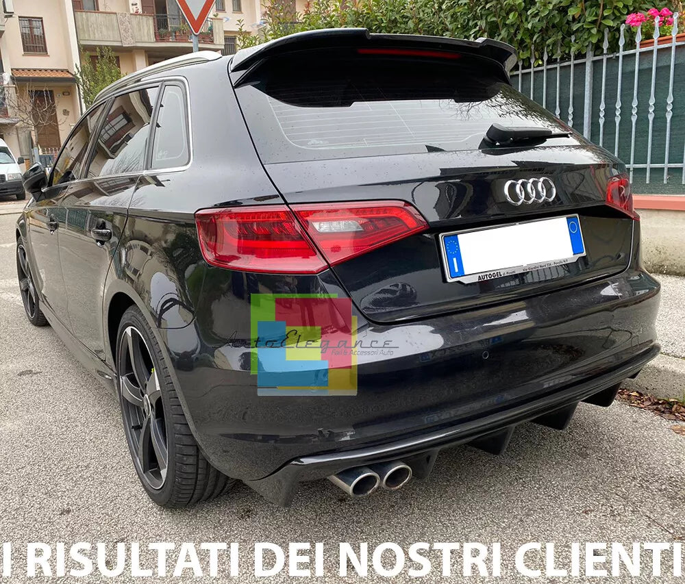 0121🔥MINIGONNE LOOK AERO NERO LUCIDO ADATTE PER AUDI A3 8V DESIGN SPORTIVO🔥