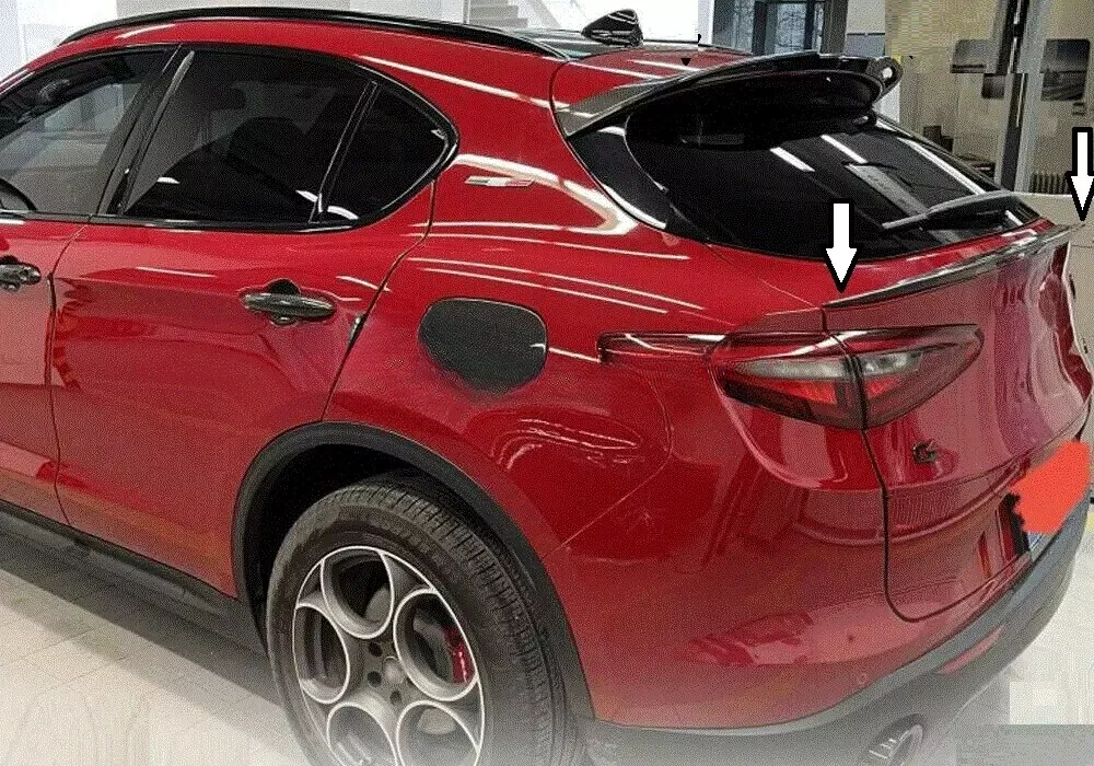 ✨SPOILER POSTERIORE PER ALFA ROMEO STELVIO 2016+ ALA AGGIUNTIVA NERO LUCIDO✨