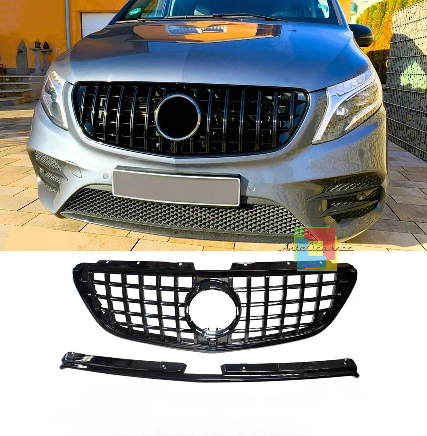 🔥Griglia PANAMERICANA  Nero Lucido ADATTA PER Mercedes Vito W447 14-19🔥
