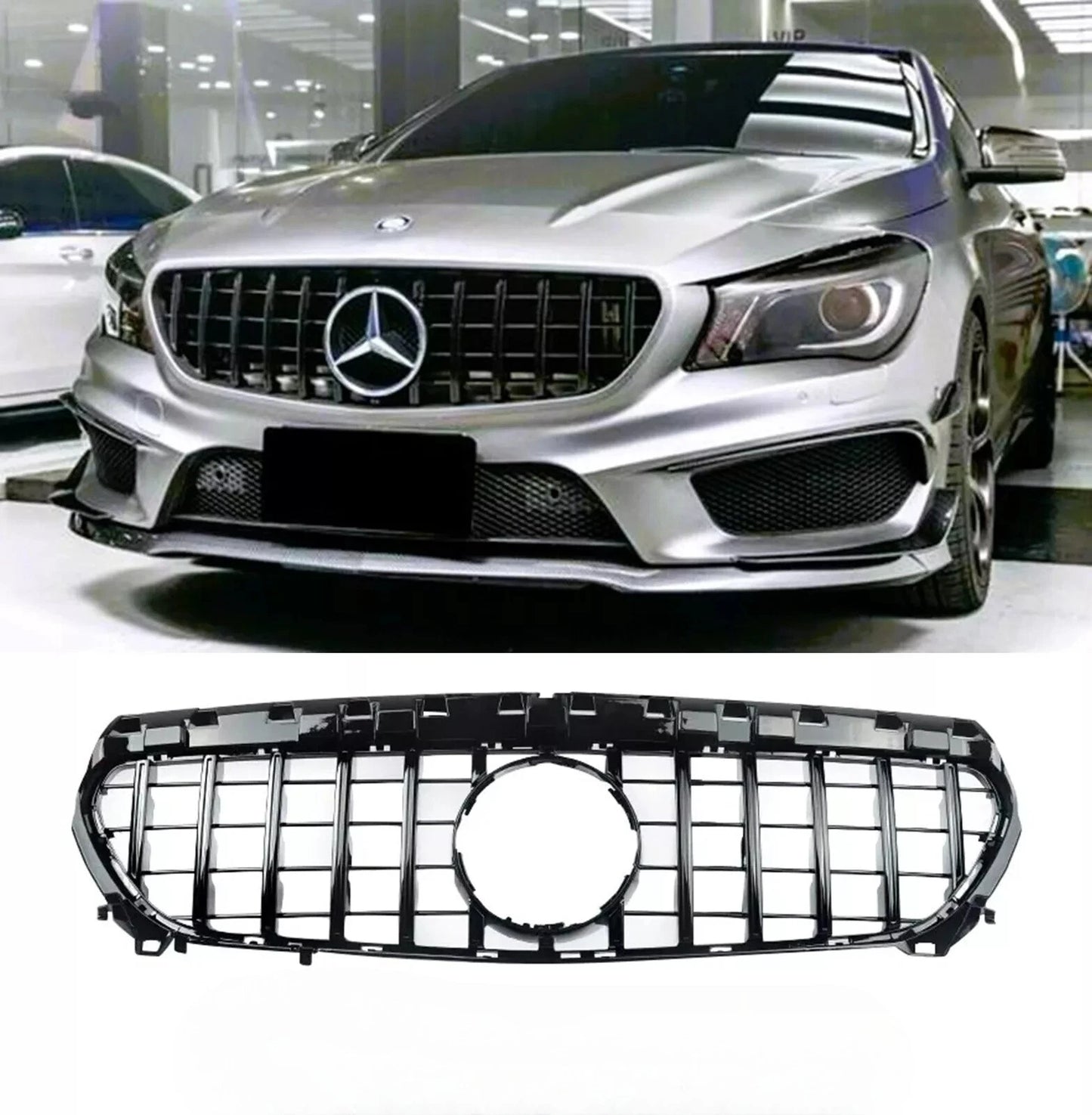 ✨Griglia nera lucida PANAMERICANA GT GTR per Mercedes Classe CLA W117 13-19✨
