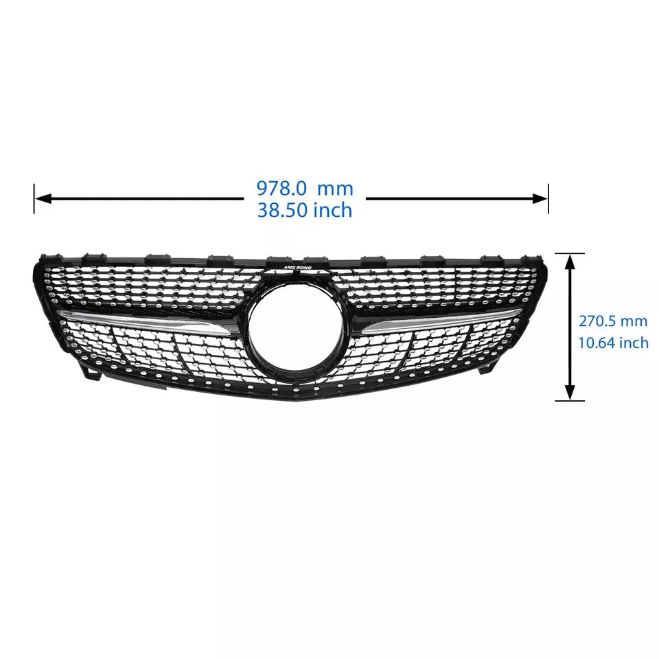 ✨Griglia anteriore Mercedes Classe A W176 in stile AMG DIAMOND nera lucida16-18✨