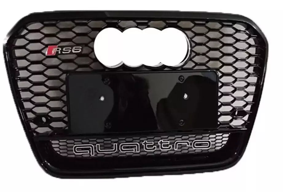 ✨Griglia anterior Audi RS6 Style A6 S6 C7 Grigli a nido d'ape nera lucida 13-15✨