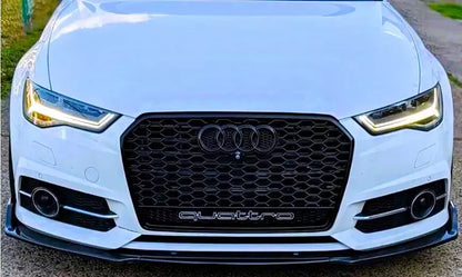 ✨Griglia anterior Audi RS6 Style A6 S6 C7 Grigli a nido d'ape nera lucida 13-15✨