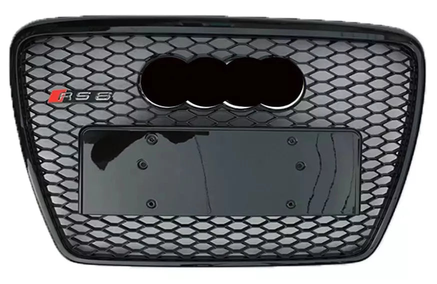 ✨Griglia Audi RS6 Style A6 S6 C6, griglia a nido d'ape nera lucida 05-12✨