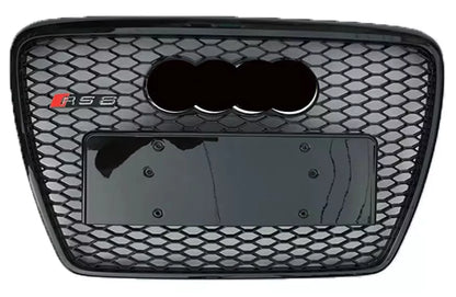 ✨Griglia Audi RS6 Style A6 S6 C6, griglia a nido d'ape nera lucida 05-12✨