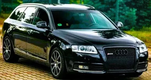 ✨Griglia Audi RS6 Style A6 S6 C6, griglia a nido d'ape nera lucida 05-12✨