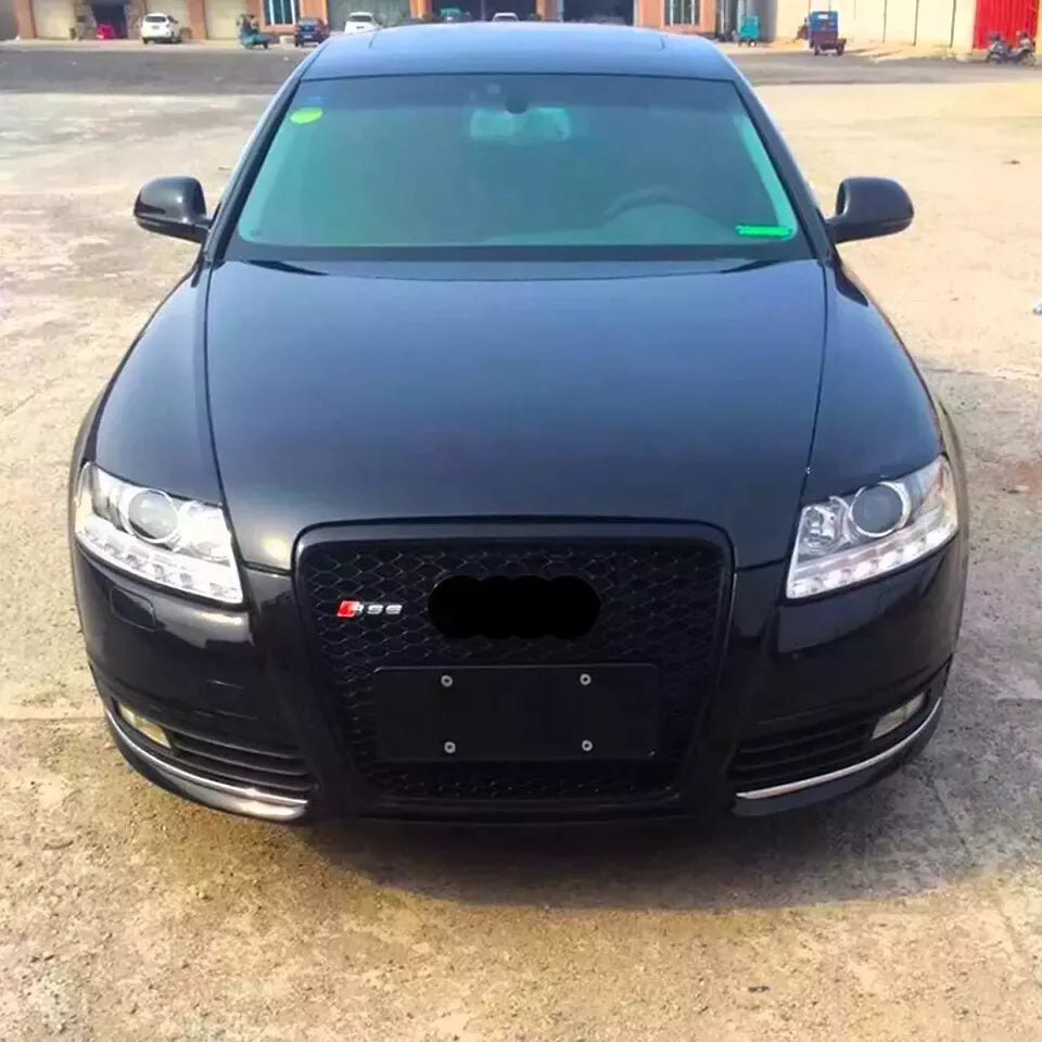 ✨Griglia Audi RS6 Style A6 S6 C6, griglia a nido d'ape nera lucida 05-12✨