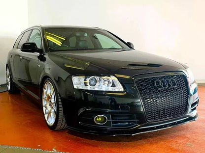 ✨Griglia Audi RS6 Style A6 S6 C6, griglia a nido d'ape nera lucida 05-12✨