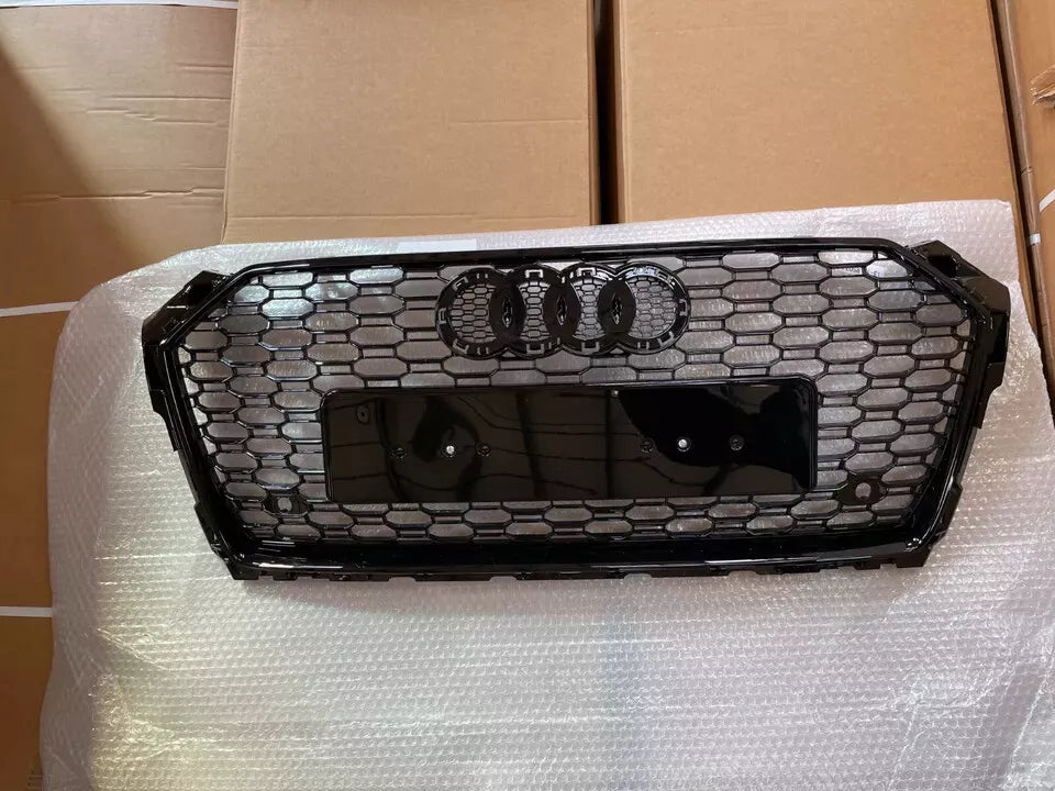 ✨Griglia anteriore Audi RS5 Style A5 S5 B9,griglia a nido d'ape nera lucida 17+✨
