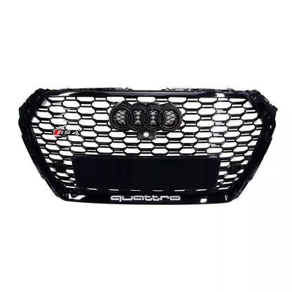 ✨Griglia Audi RS4 Style A4 S4 B9, griglia a nido d'ape nera lucida 17-19✨