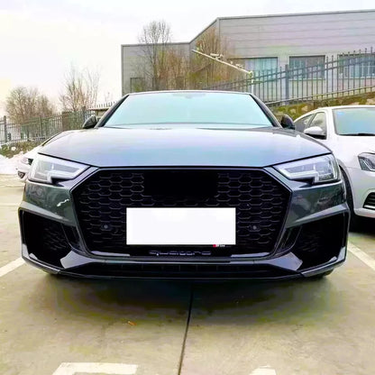✨Griglia Audi RS4 Style A4 S4 B9, griglia a nido d'ape nera lucida 17-19✨