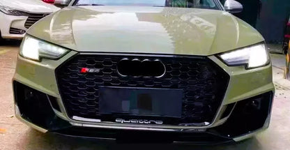 ✨Griglia Audi RS4 Style A4 S4 B9, griglia a nido d'ape nera lucida 17-19✨