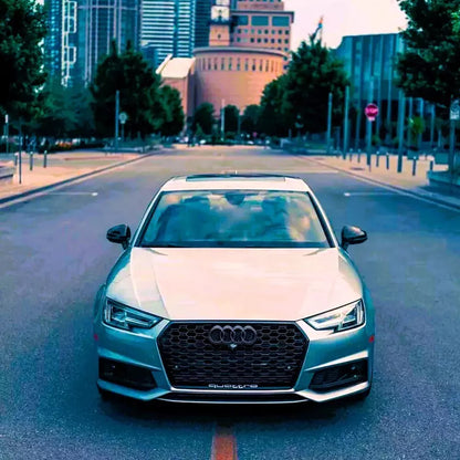 ✨Griglia Audi RS4 Style A4 S4 B9, griglia a nido d'ape nera lucida 17-19✨