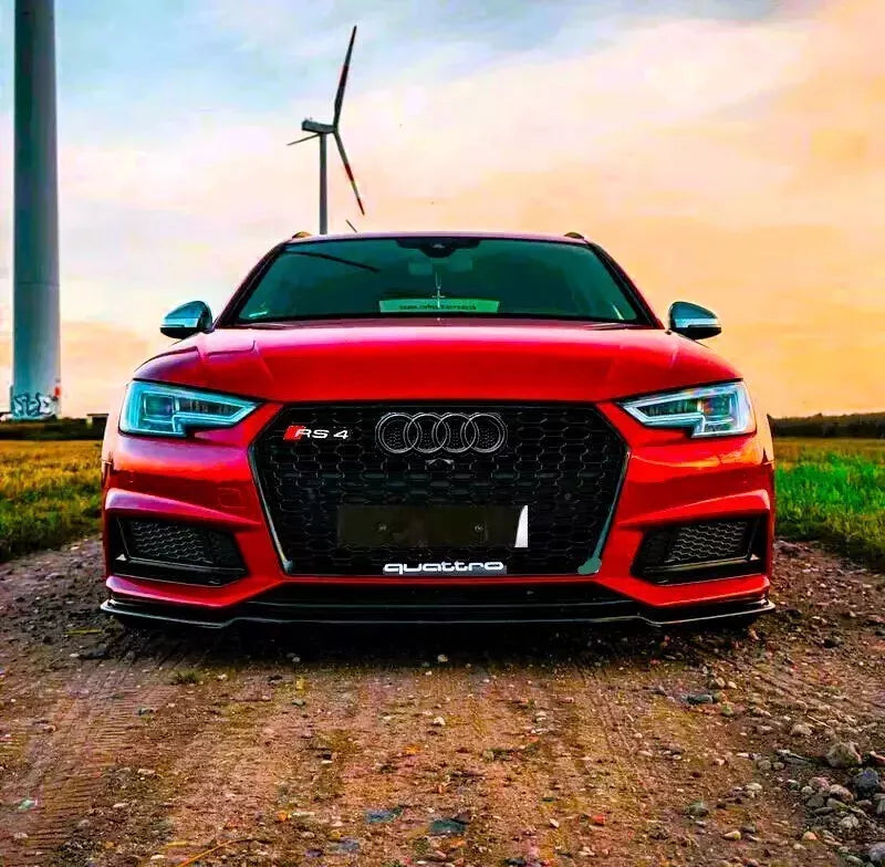 ✨Griglia Audi RS4 Style A4 S4 B9, griglia a nido d'ape nera lucida 17-19✨