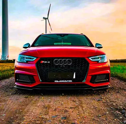 ✨Griglia Audi RS4 Style A4 S4 B9, griglia a nido d'ape nera lucida 17-19✨