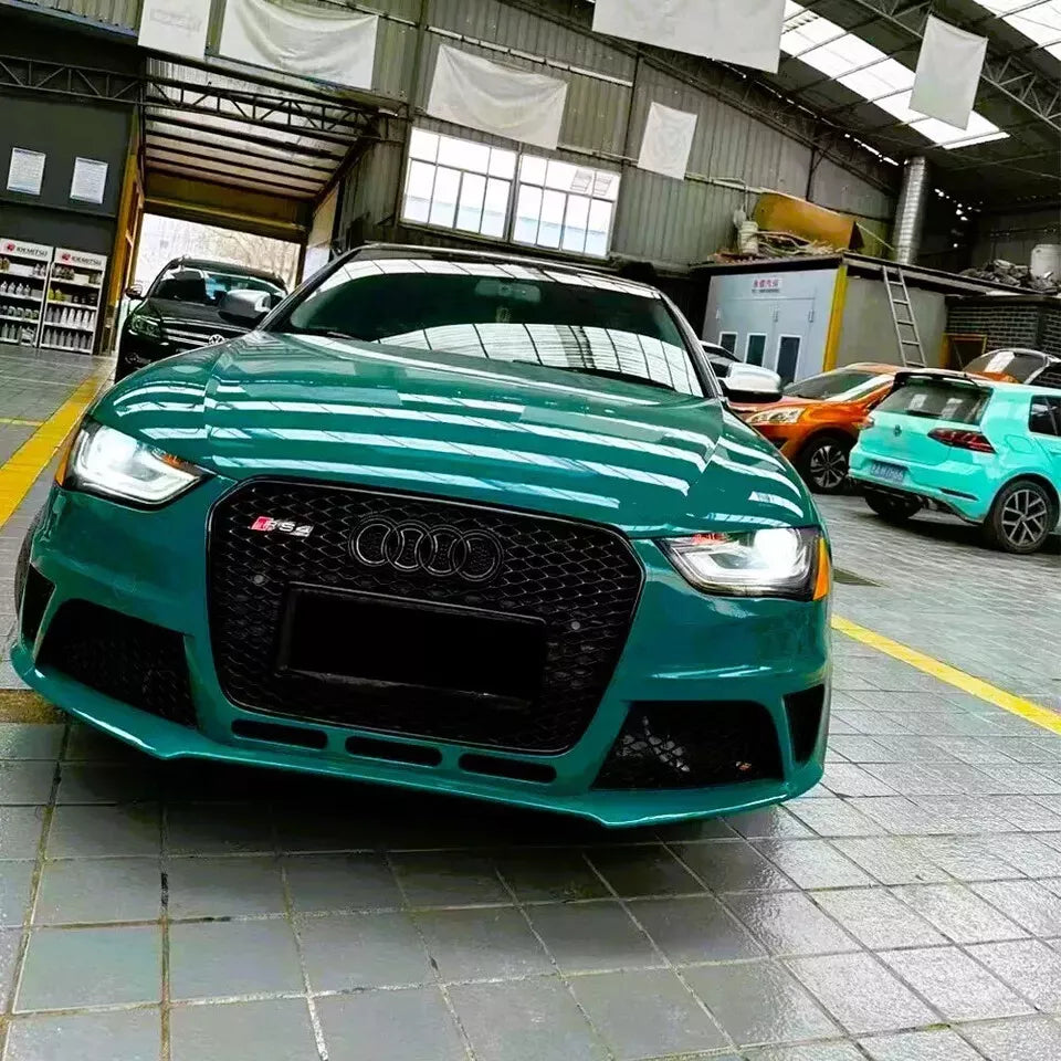 ✨Griglia anteriore Audi RS4 Style A4 S4 B8.5, griglia a nido d'ape nera lucida✨