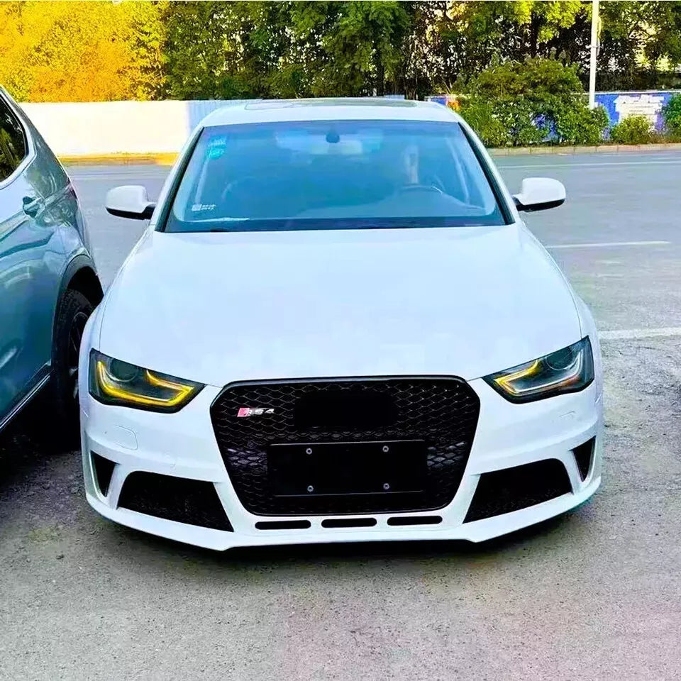 ✨Griglia anteriore Audi RS4 Style A4 S4 B8.5, griglia a nido d'ape nera lucida✨
