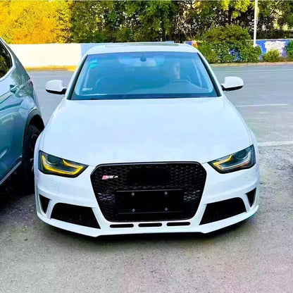 ✨Griglia anteriore Audi RS4 Style A4 S4 B8.5, griglia a nido d'ape nera lucida✨