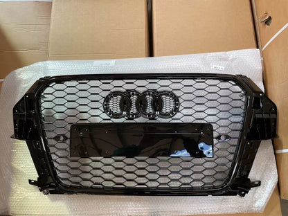 ✨Griglia anteriore Audi RSQ3 Style Q3SQ3 Griglia a nido d'ape nera lucida 13-16✨