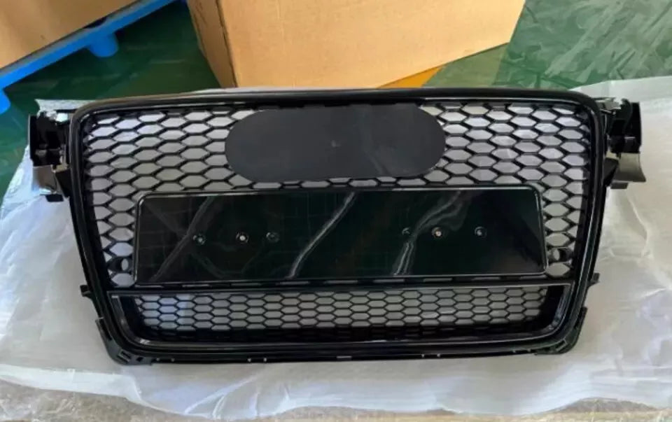 ✨Griglia anteriore Audi RS4 Style A4 S4 B8, griglia a nido nera lucida 08-12✨