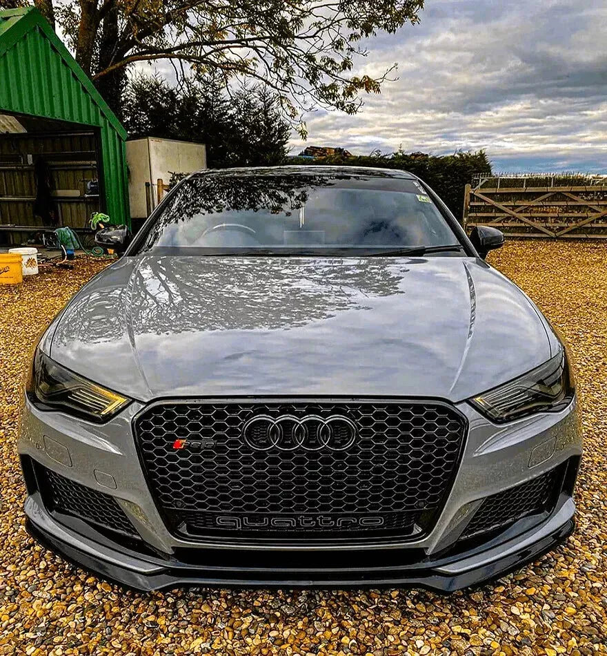 ✨Griglia anteriore Audi RS3 Style A3 S3 8V Griglia a nido nera lucida 13-16✨