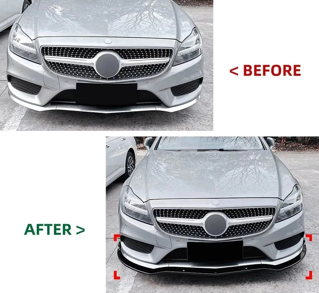 💕 Splitter Anteriore Nero Lucido per Mercedes CLS W218 AMG Line 2014–2017 💕