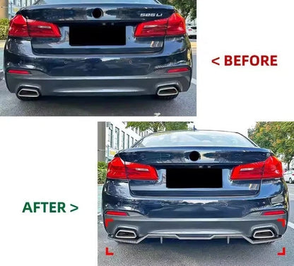 💕 Diffusore Posteriore Nero Lucido Quad per BMW Serie 5 G30 M Sport 💕