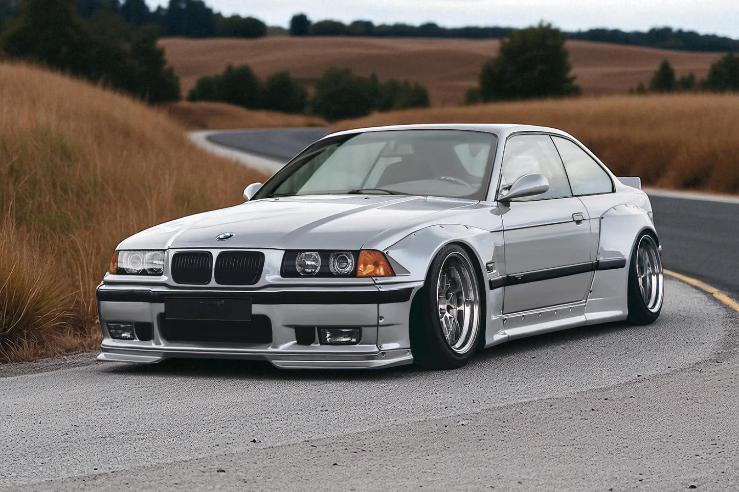 💫Wide Body Kit in Vetroresina per BMW E36 Coupé Allargamento + Spoiler Racing💫