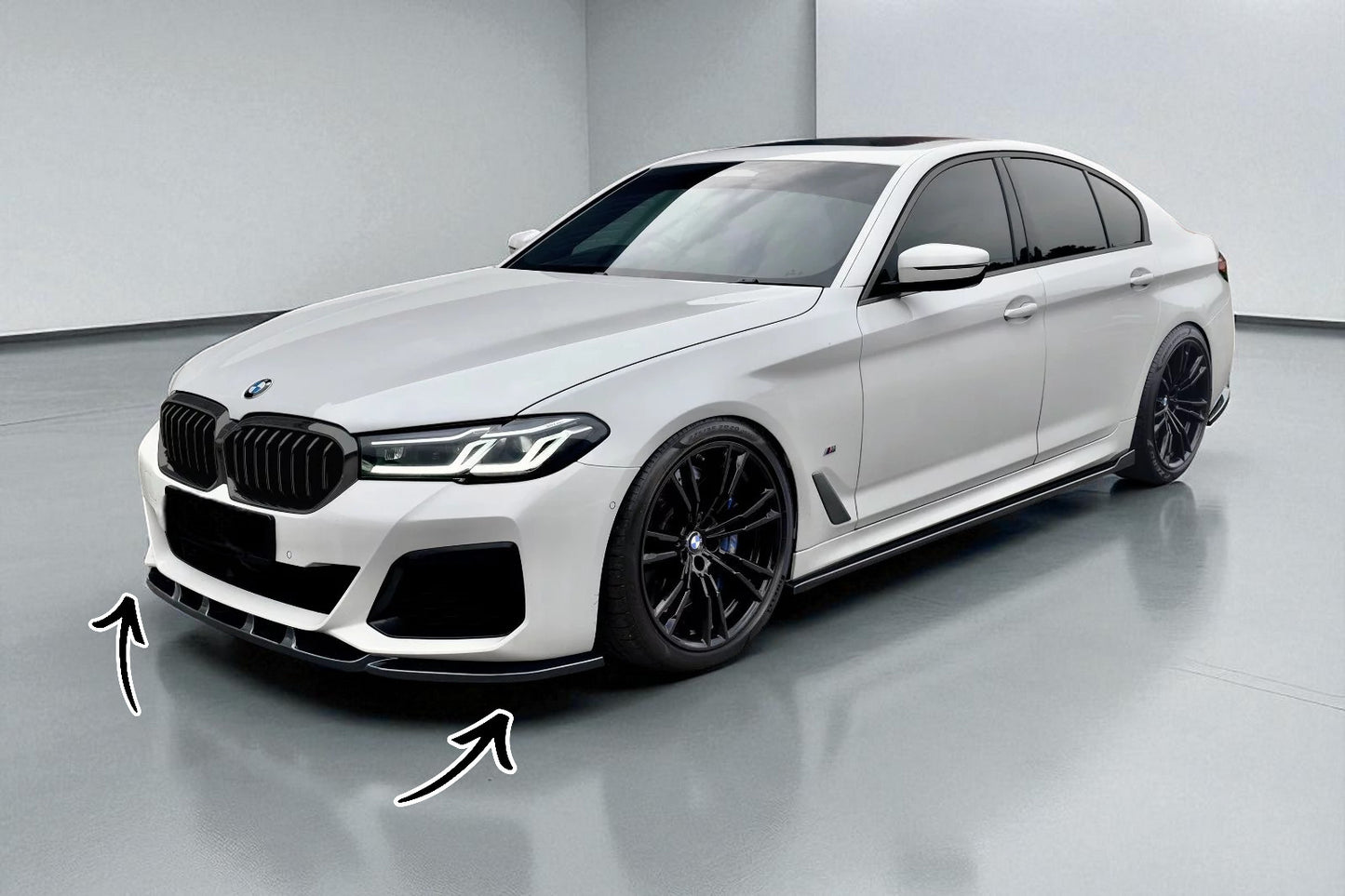 💫 Spoiler / Labbro Anteriore in ABS Nero Lucido per BMW Serie 5 G30 Facelift💫