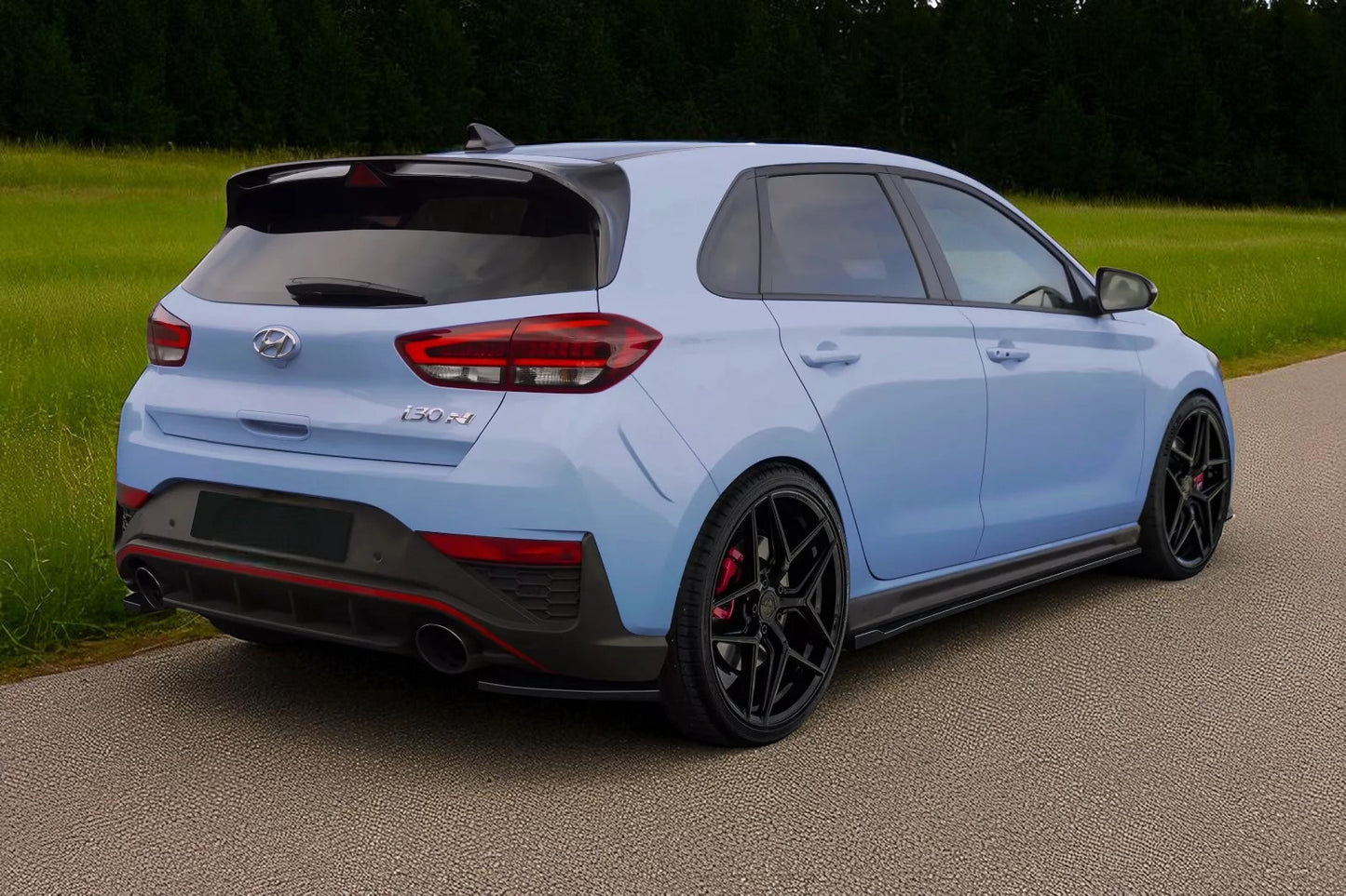 💫Flaps Posteriori in ABS Nero Lucido per Hyundai i30N - Paraurti Posteriore💫