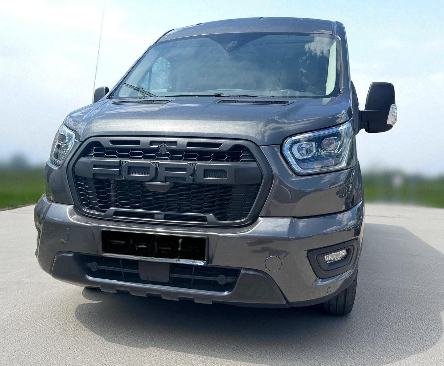 💫 Spoiler Anteriore / Labbro V2 in ABS Nero per Ford Transit MK8 (2014–2019) 💫