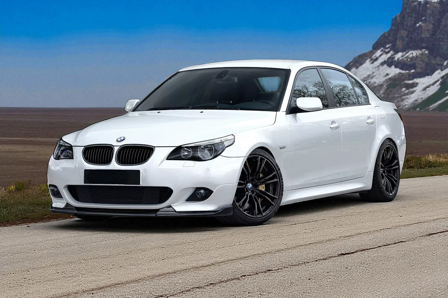 💫 Labbro Anteriore / Spoiler Anteriore in ABS Nero per BMW Serie 5 E60 E61 💫