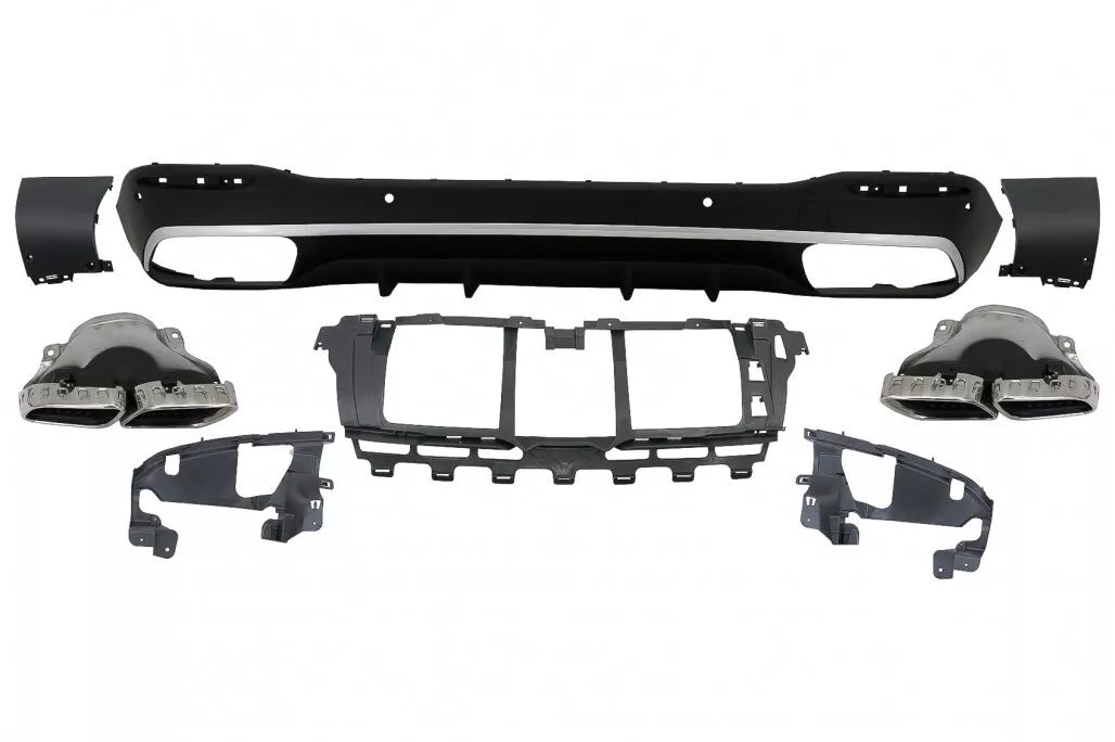 Diffusore posteriore doppio scarico per mercedes gle w167 nero lucido 53 amg pac