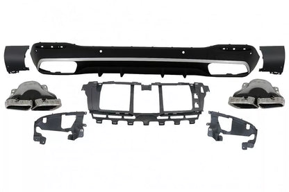 Diffusore posteriore doppio scarico per mercedes gle w167 nero lucido 53 amg pac