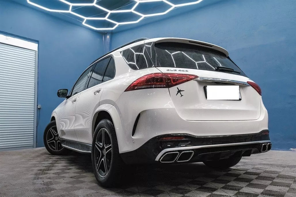 Diffusore posteriore doppio scarico per mercedes gle w167 nero lucido 53 amg pac