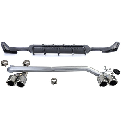 💫Diffusore Posteriore Carbonio + Terminale di Scarico per BMW Serie 4 F32 💫