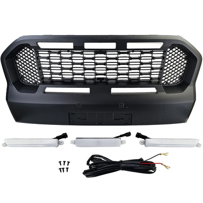 💫Griglia a Nido d’Ape Performance Black con LED per Ford Ranger T8(2019–2023)💫