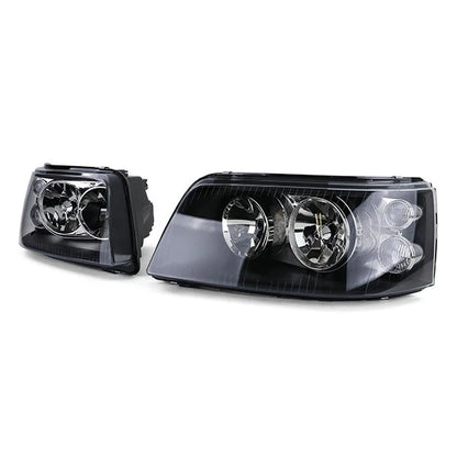 💫 Faro Anteriore H7/H1 Nero in Vetro Trasparente con Motore LWR per VW Bus T5💫