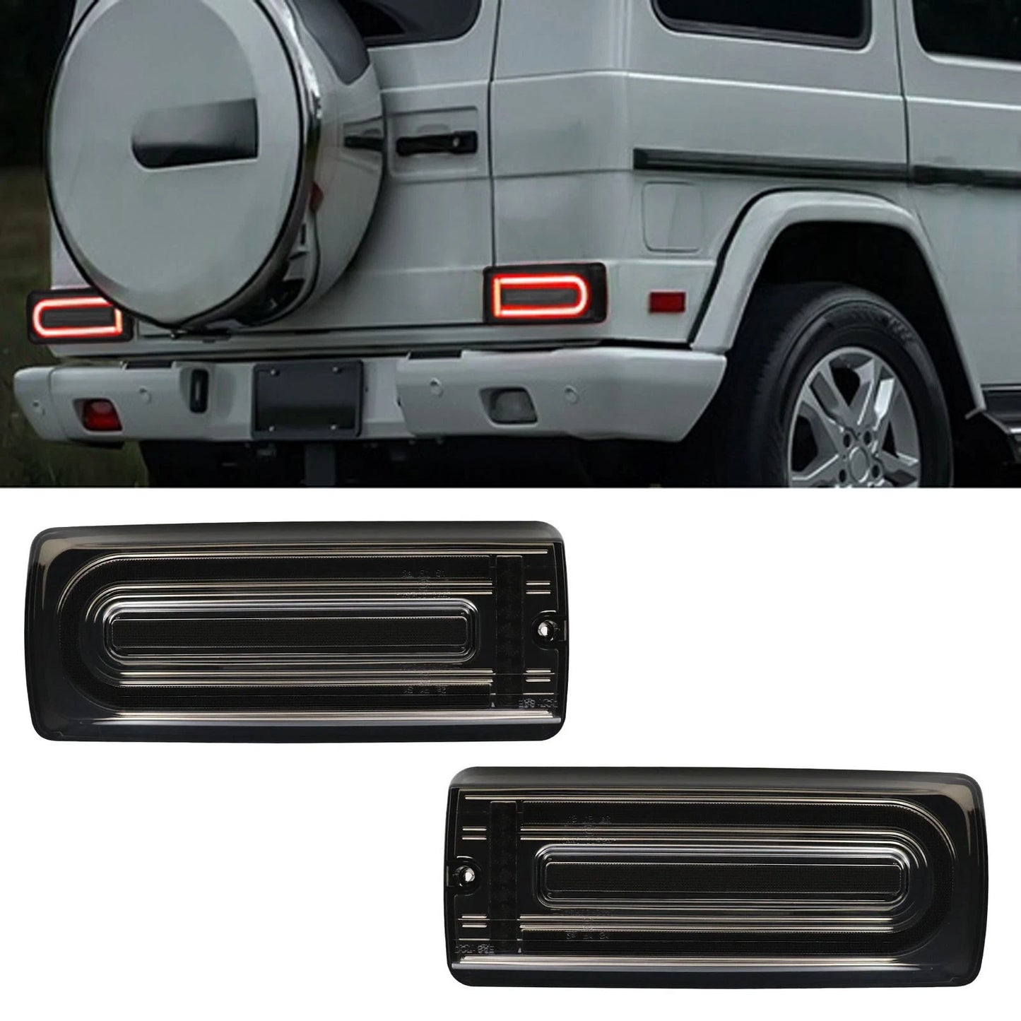 💫Fanali Posteriori a LED Neri con Barra Luminosa per Mercedes Classe G W463 💫