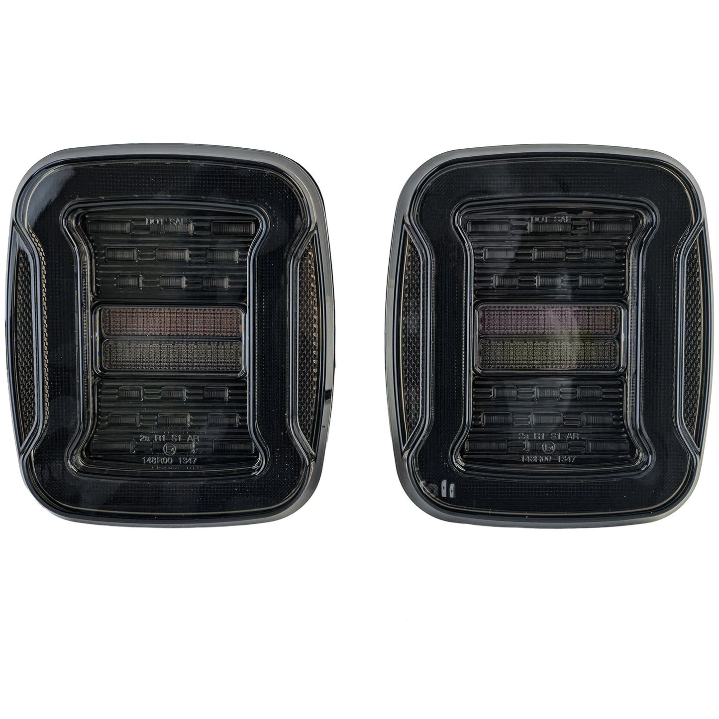 💫Fanali Posteriori a LED Nero Fumo per Jeep Wrangler CJ / YJ / TJ (1986–2007)💫