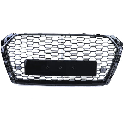 💫Griglia Sportiva a Nido d'Ape Nero Lucido Senza Emblema per Audi A4 B9 8W💫