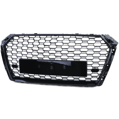 💫Griglia Sportiva a Nido d'Ape Nero Lucido Senza Emblema per Audi A4 B9 8W💫