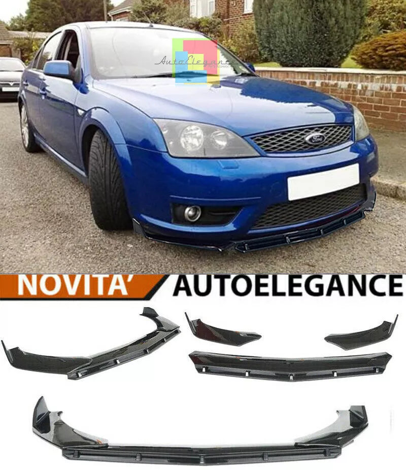 SPLITTER FORD MONDEO III MK3 LIP NERO LUCIDO SOTTO PARAURTI ABS RS DESIGN 3P .-