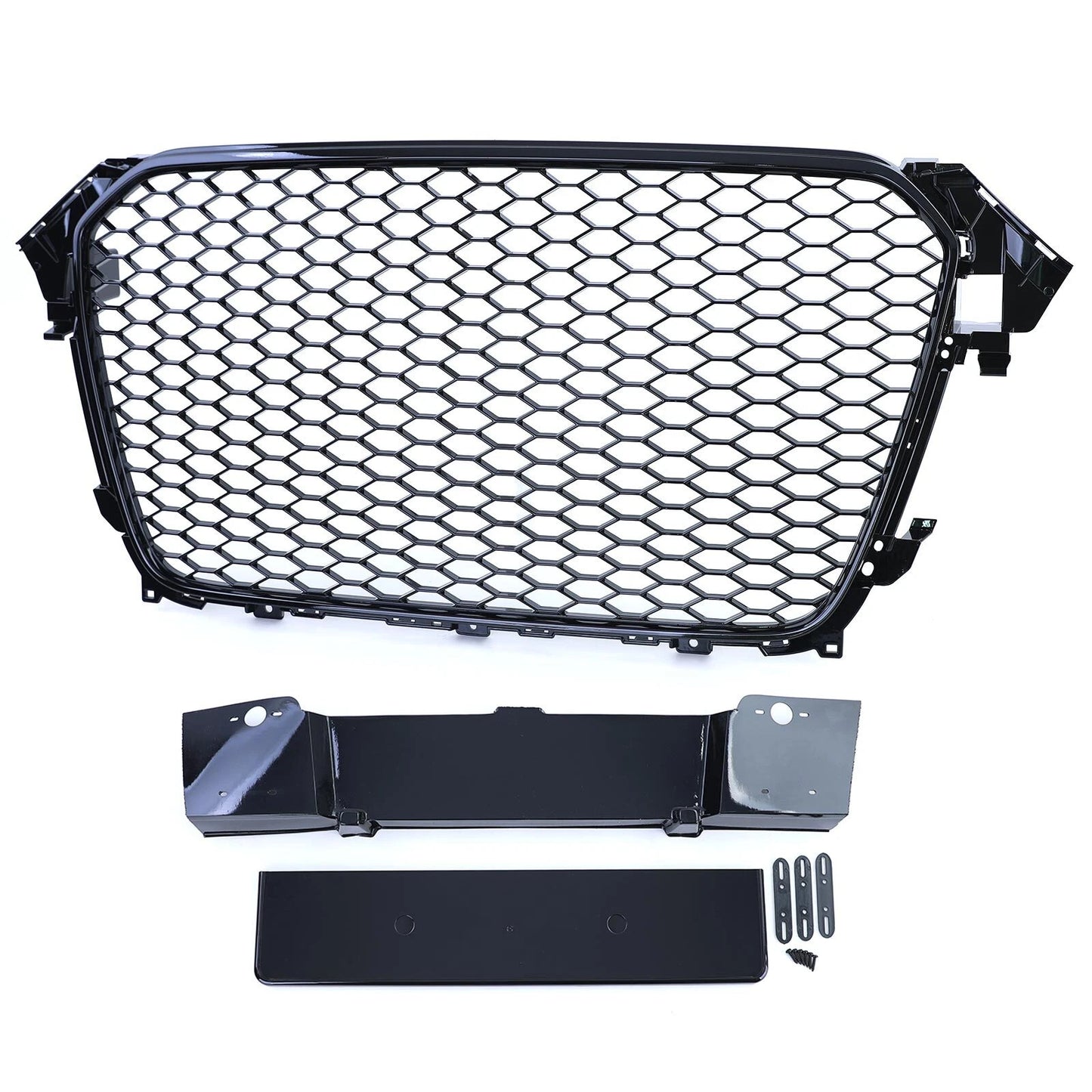 💫 Griglia Nido d'Ape Nero Lucido per Audi A4 B8 8K Facelift (2011–2015)💫