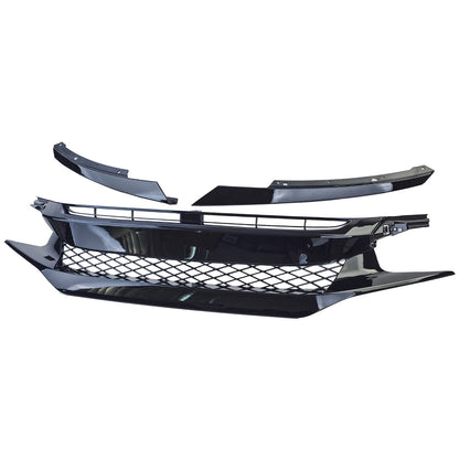 💫Griglia a Nido d'Ape Performance Nero senza Stemma per Honda Civic FK 💫